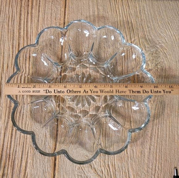 Vintage Anchor Hocking Deviled Egg 10" Server Plate in Presence Clear. - Picture 3 of 3